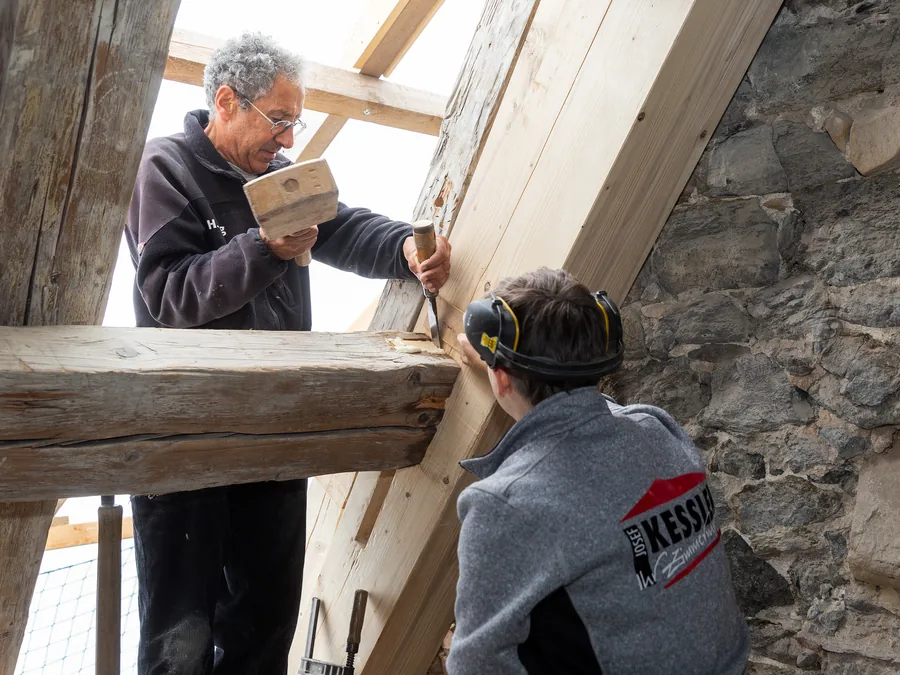 Restaurierung an historischem Fachwerk